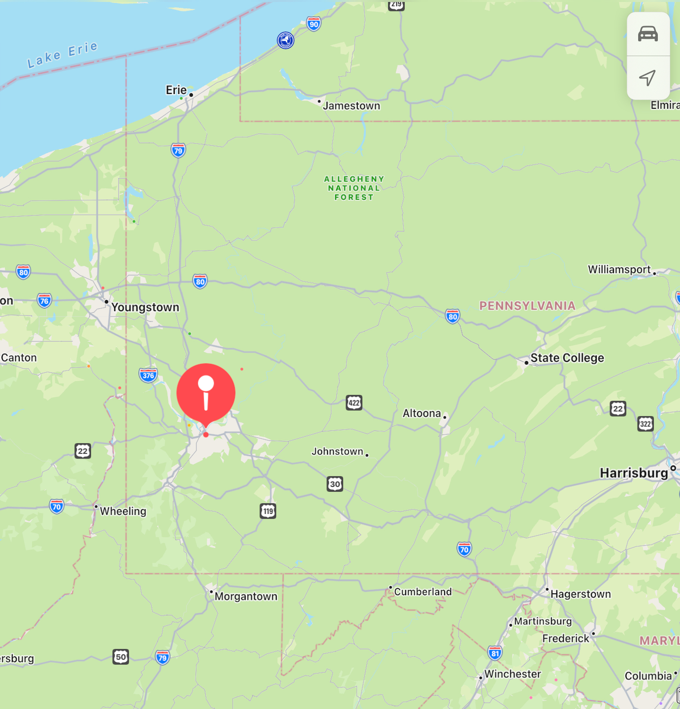 Map of Pennsylvania store locations