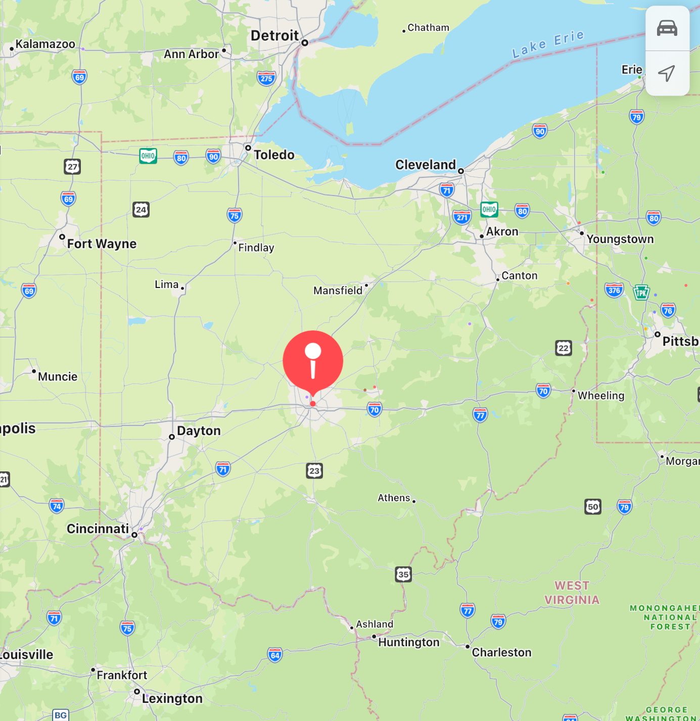 Map of Ohio store locations